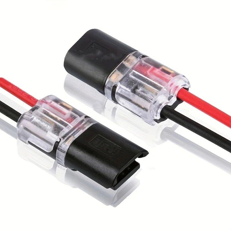 10/20pcs 2 Pin 2 Way Universal Compact Wire Terminals, No Wire-Stripping Required, Toolless Spring Wire Connectors, Quick Splice