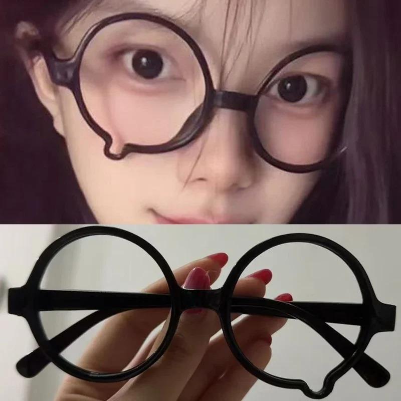 Y2K Teardrop Cosplay Glasses Unisex Without Lenses Eyeglass Jewelry Costume Anime Props Spectacles Eyewear Accessories Gifts