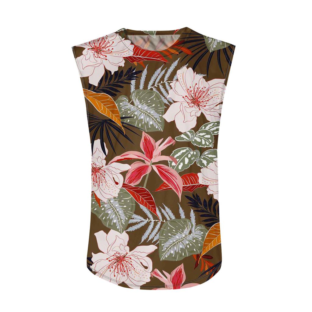 Mens Summer Surf Beach Tank Top Large Size Casual Breathable Sleeveless Top Loose Print Tank Top Man Shirt