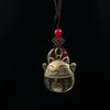 Lucky Cat Brass Keychain Maneki Neko Feng Shui Coins Car Keyring Lucky Tassel with Five Emperors Money Waist Keychain Gift