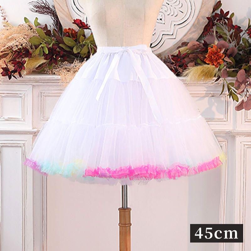 Reifrock Lolita Weicher Tüll Marshmallow Unterrock mit 45cm Stütze - Vollfarbe Vielseitiges Innenfutter