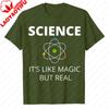Science Its Like Magic BUT Real Geek Atom Scientist Graphic TShirt Small Funny Casual Top for Nerds Students Physics Lovers