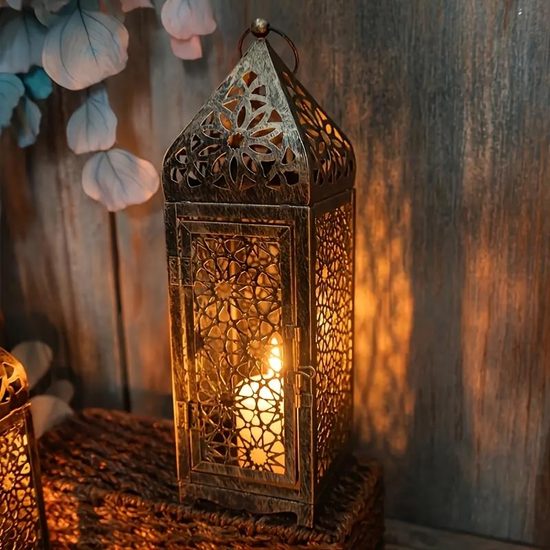 Arabian Style Metal Wind Light Vintage Lantern Home Decor Middle Eastern Inspired Holder Accessory Gift Idea No Candle Included