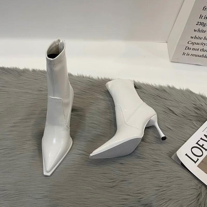 Small boots women show high thin heels autumn high heels niche design sensual pointed short boots thin boots