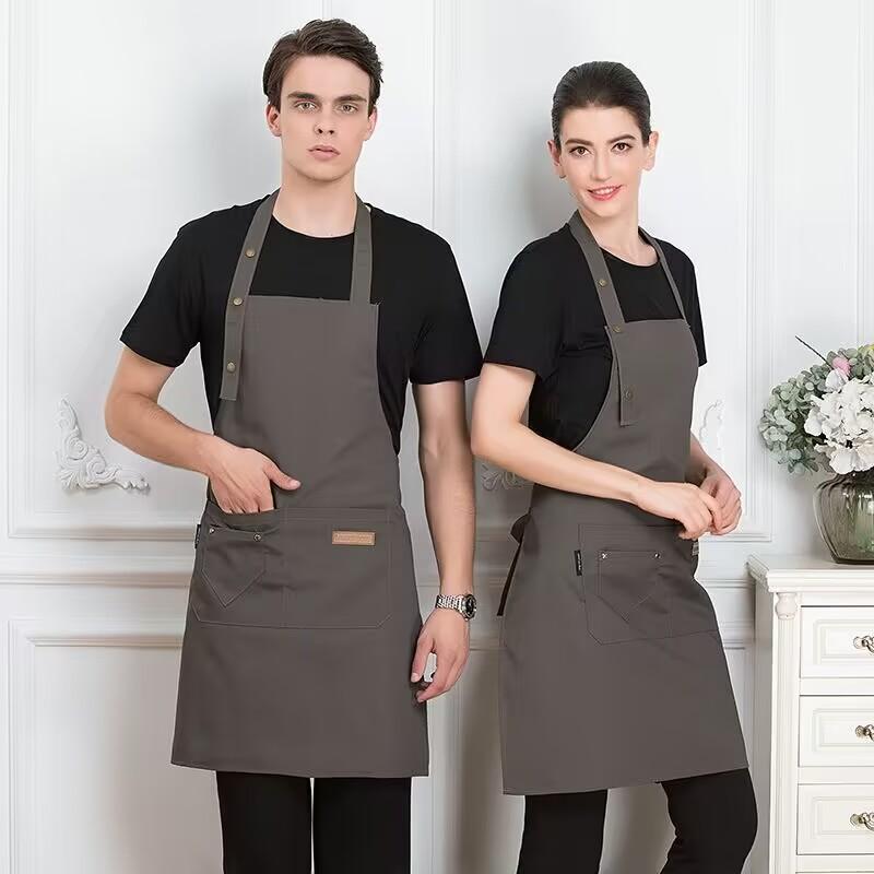 Adjustable Chef Apron with 2 Pockets - Professional Polyester Work Apron for Cooking, Baking, Gardening, BBQ, Coffee Shop, Beauty Nails Studios