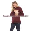 Maternity Winter Fashion: Trendy Fleece-Lined Breastfeeding Sweatshirt for Moms, Age-Reducing Solid Color Outerwear