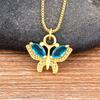 Nidin 8 Colors Fashion Korea Style New Butterfly Pendant Necklace Gift For Girl Cute Lovely Neck Jewelry Wholesale Dropshipping