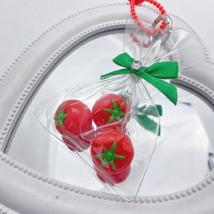 Cute Tomato Leaf Keychain Accessories Fashionable Tomato Keychain Unique Bag Hanging Charm for Backpacks or Handbags