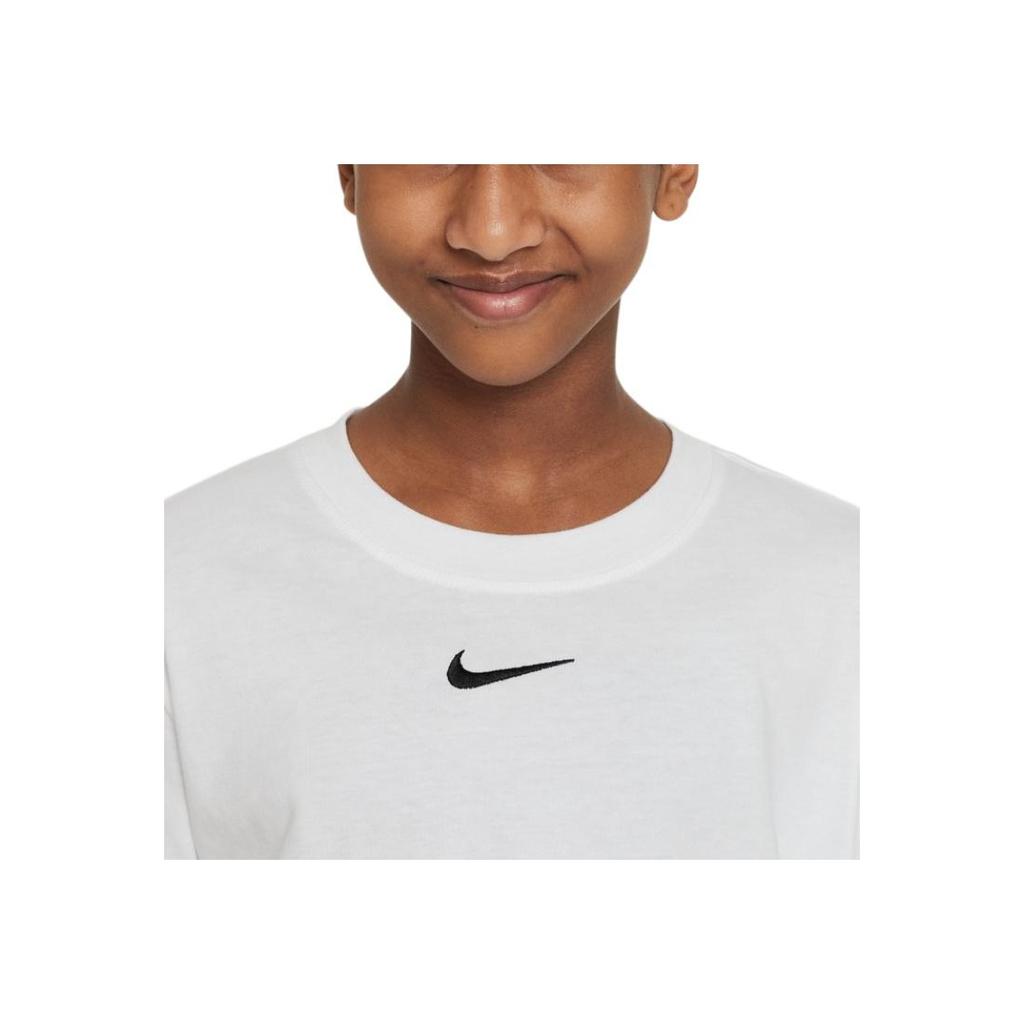 Nike Sportswear Essentials Logo Print Long Sleeve T-Shirt Kids Tops White DV0575-100