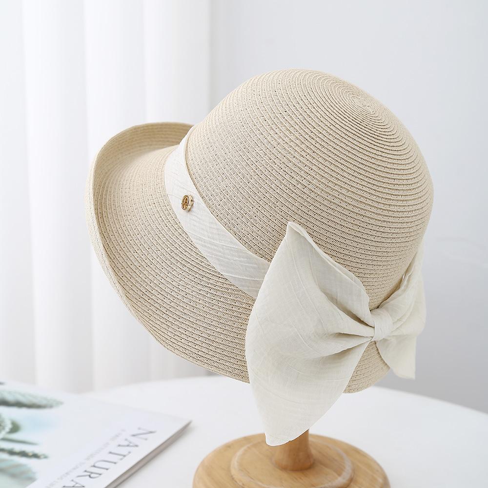 Sunscreen Hat Women's Spring and Summer Bucket Hat Small Face Fashion Light Sun Hat Woven Straw Hat
