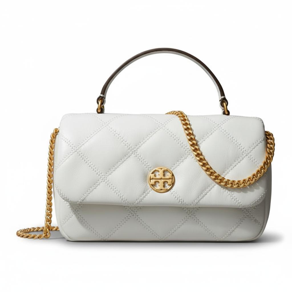 

Tory Burch Willa Glossy Brand Logo Mini Tote Bag Women Tote Bags White 171934-100 Basic Set (Bag+Dust Bag)
