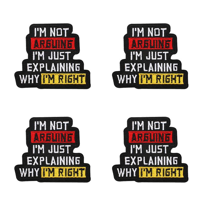 10pcs /Lots Letter Slogan Embroidered Patch Black Iron On Patches For Clothing Thermoadhesive Patches Jackets Hats Backpack Diy