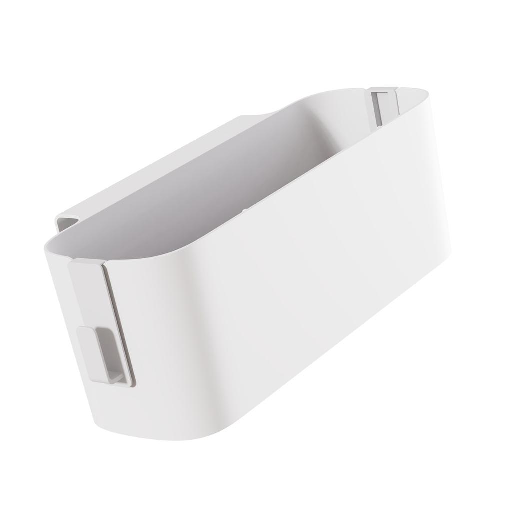 Bedside Storage Basket Hook Hanging Storage Box Rail Organization Shelf for Dormitory Office Living Room White