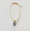 Cute Heart Gemstone Pearl Pet Collar, Adjustable Cat Dog Necklace, Elegant Decorative Pet Jewelry for Small Pets
