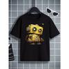 European Sizes Boys' T-shirt Cute Robot with Heart Eyes And Antenna, Ideal for Outdoor Activities, Soft Knitted Top, Comfortable And Breathable
