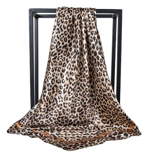 Шелковый платок с принтом, Большой квадратный платок 90*90 см, Платок из имитации шелка One Size