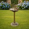 Pedestal Bird Bath Copper Resin Birdbaths Weather Resistant Floral Accents
