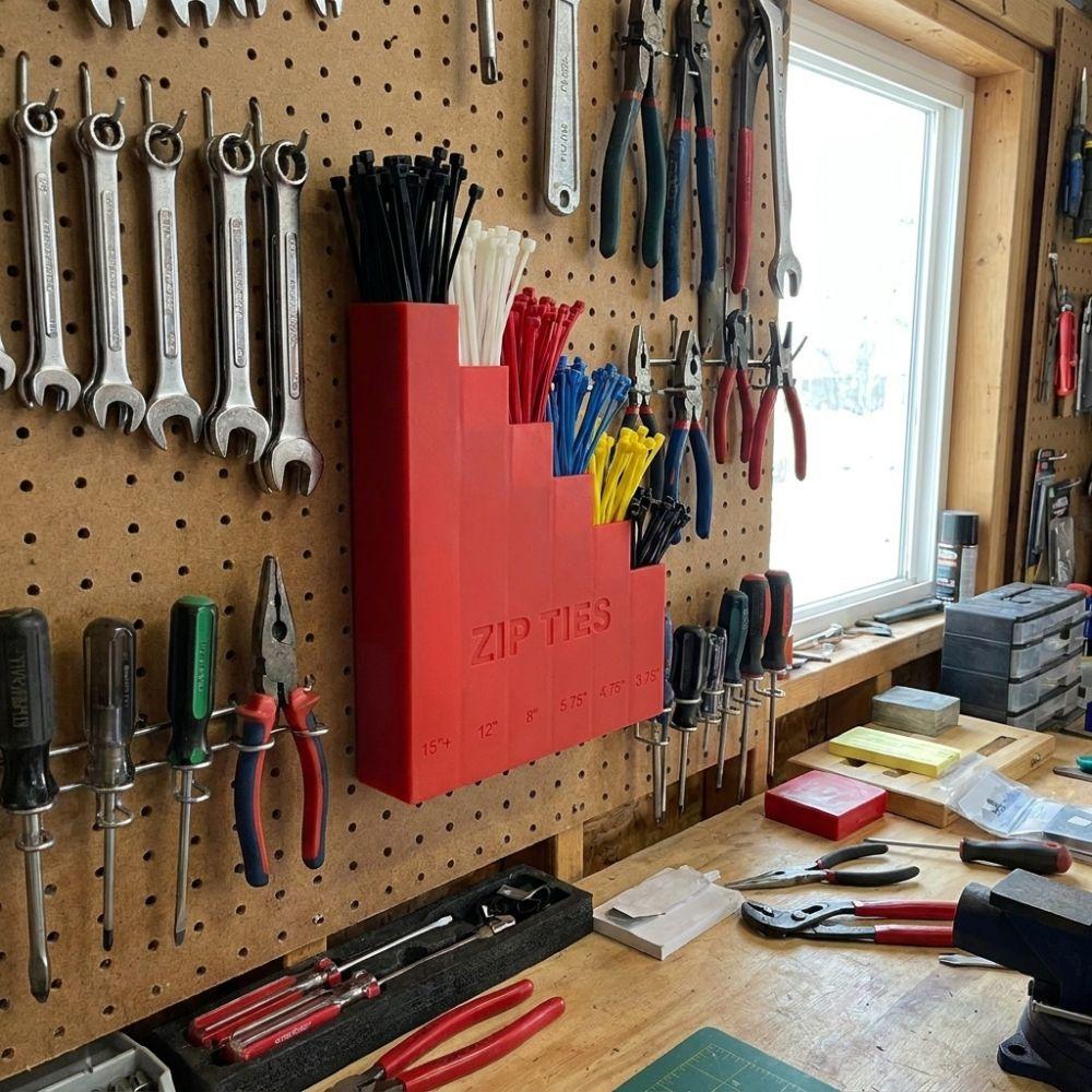 Compact Wall Type Wall Mounted Tool Hanger 3D Printed Cable Tie Organizer Repair Workshop