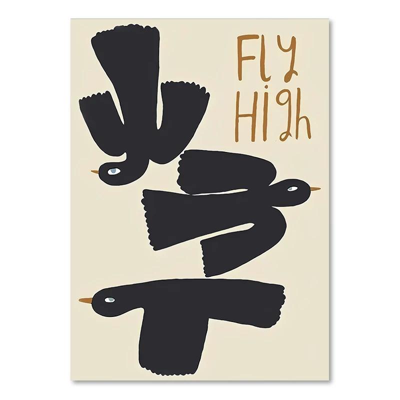 Nordisk Tegneserie Løve Kanin Mus Gås And Veggkunst Lerret Maleri Barnerom Plakat og Trykk Bilder Baby Barn Rom Dekor