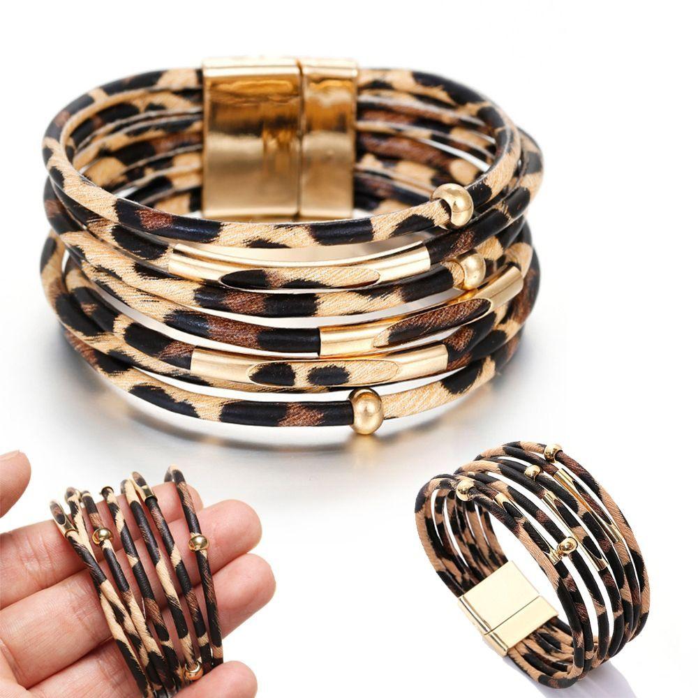 Multilayer Magnetic Clasp Bracelet Wrap Style Bracelets & Bangles Fashion Wide Wristband  Gift