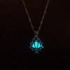 Luminous Lotus Pendant Necklaces For Women Glow In The Dark Simple Flower Glowing Necklace Fashion Jewelry Accessories