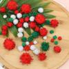 Brightly Colored Red Green Fuzz Ball 10-30mm Christmas Craft Supplies Christmas