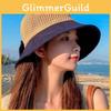 Sommerlicher Fischerhut im koreanischen Stil mit breiter Krempe aus atmungsaktivem Polyester und Schmetterlingsschleife für Damen