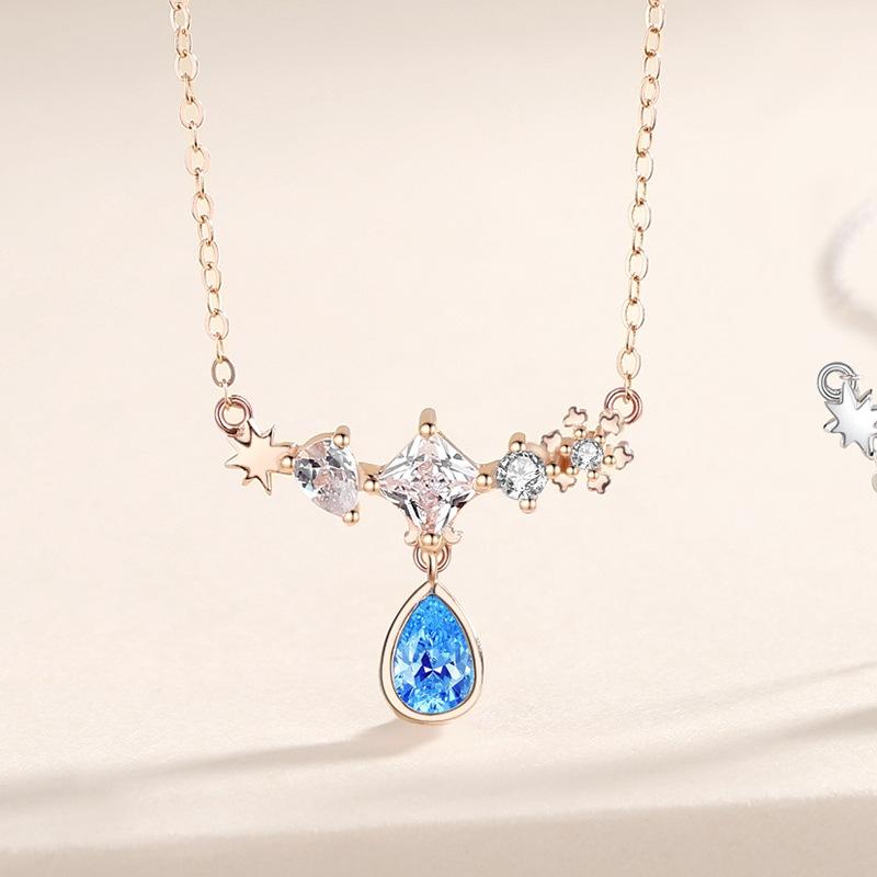 

Танциз S925 стерлингового серебра Роскошное индивидуальное ожерелье с подвеской женское классическое ожерелье прилива розового золота