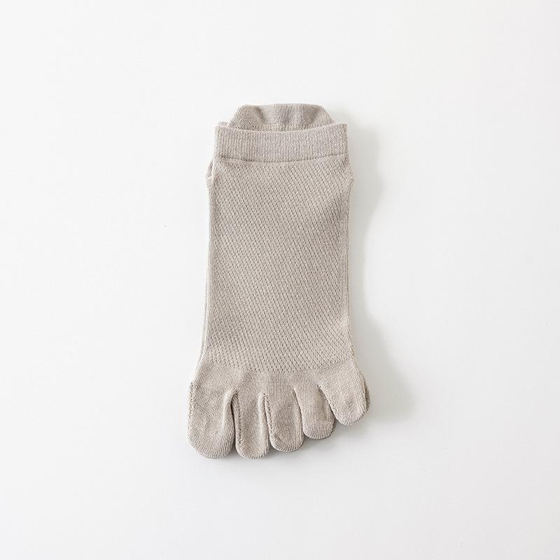 Men's Summer Thin Pure Cotton Boneless Short Socks, Sweat-absorbing Mesh Breathable, Antibacterial and Deodorizing Toe Separation Socks
