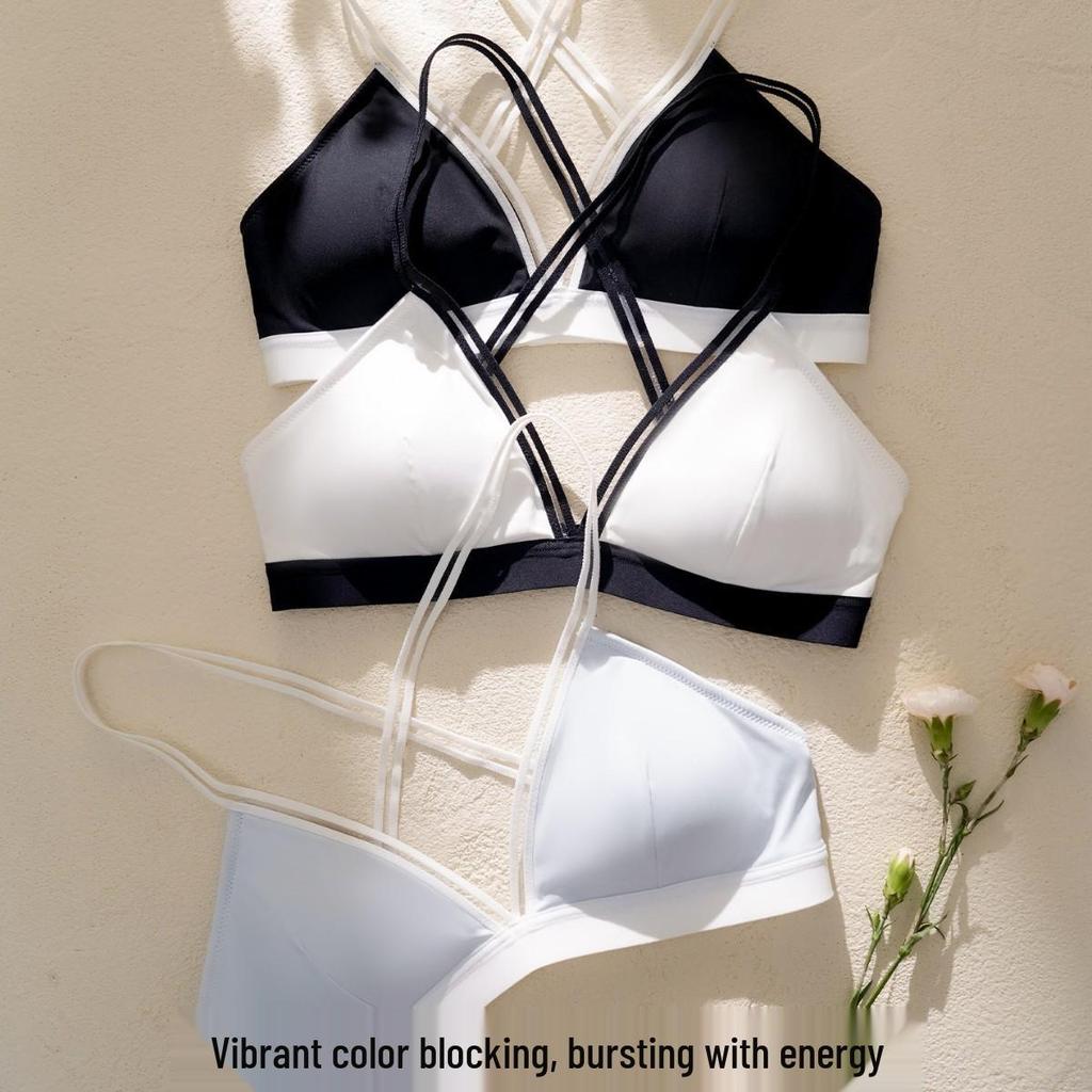 Französischer Triangel-Cup Damen-BH-Set - Schlankmachender Effekt, Tiefer Ausschnitt, Sexy, Schöner Rücken, Herbst Dünner Stil