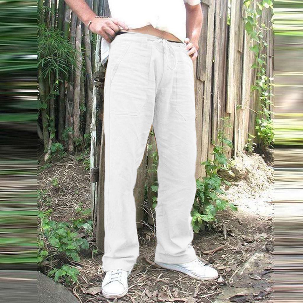 Men Splicing Printed Overalls Casual Pocket Sport Work Casual Trouser Pants