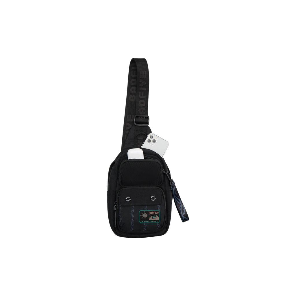New LiNing Badfive Polyamide Sling Bag Regular Unisex Pure Black ABDS363-1