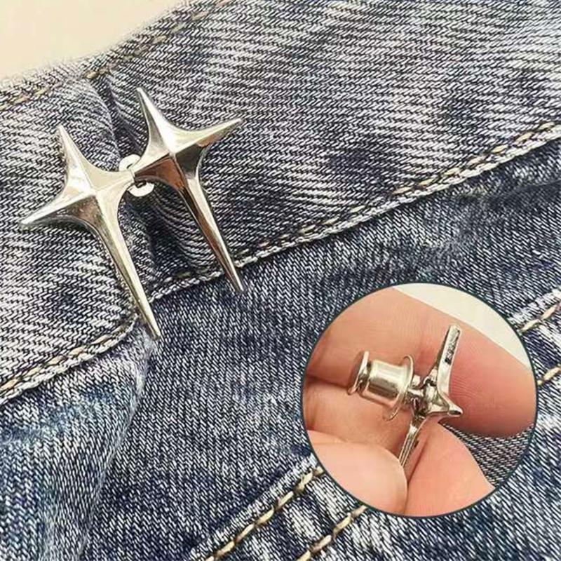 Detachable Fashion Shaped Jean Button Clasps Waist Extender Pin Jean Button, No Sewing Required, Fit Instant Jean Button