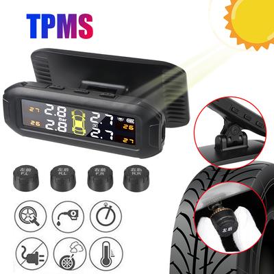 Reifendruckkontrollsystem Auto-Reifendruckmonitor mit 4 externen Sensoren Temperaturwarnung Kraftstoffsparend Solar-TPMS
