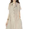 Elegant Summer 2026 Slimming Striped Long Dress