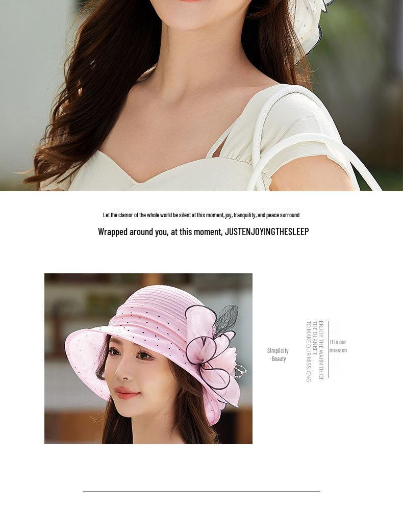 Europäischer & Amerikanischer Organzablumen-UV-Schutz-Sonnenhut für Frühling/Sommer - Atmungsaktiver Strandhut für Frauen mittleren und höheren Alters