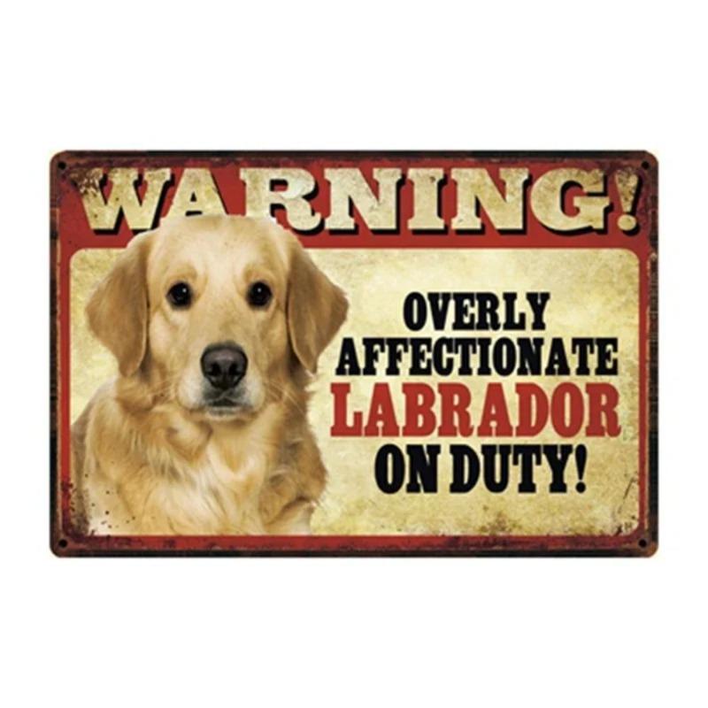 Cartel de Metal Divertido de Advertencia para Perros Decoración de Pared 20x30cm