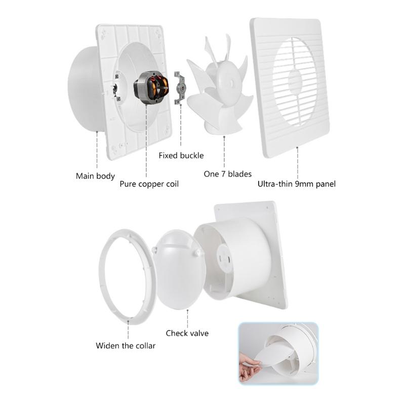 Small Exhaust Fan Powerful Ventilation Fan Effective 4-Inch Home Ventilation Fan