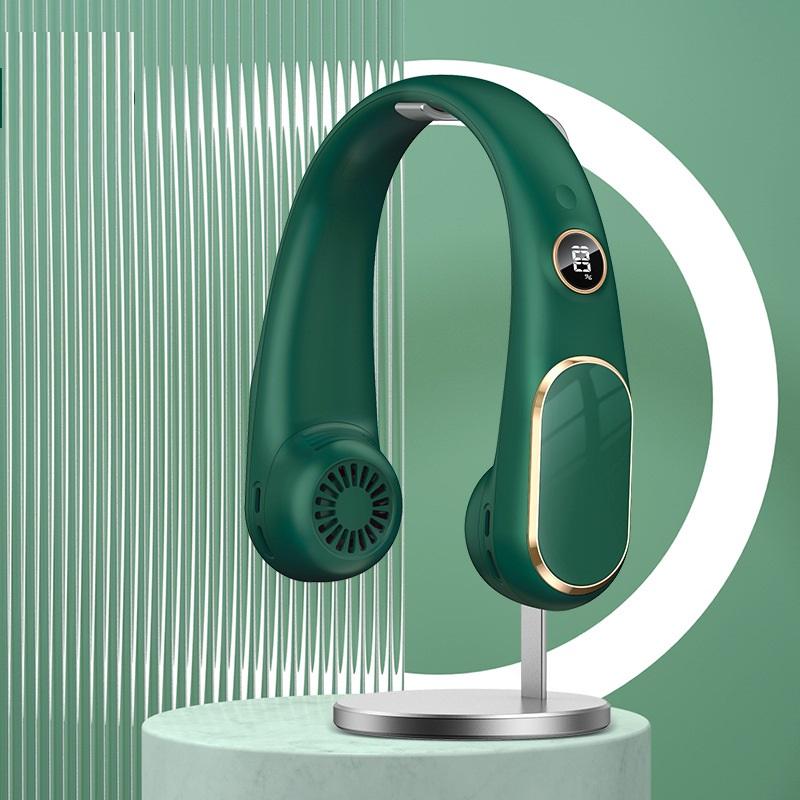 New Hanging Neck Fan USB Charging Portable Small Fan Student Office Sports Digital Display Hanging Neck Fan Portable Summer cool