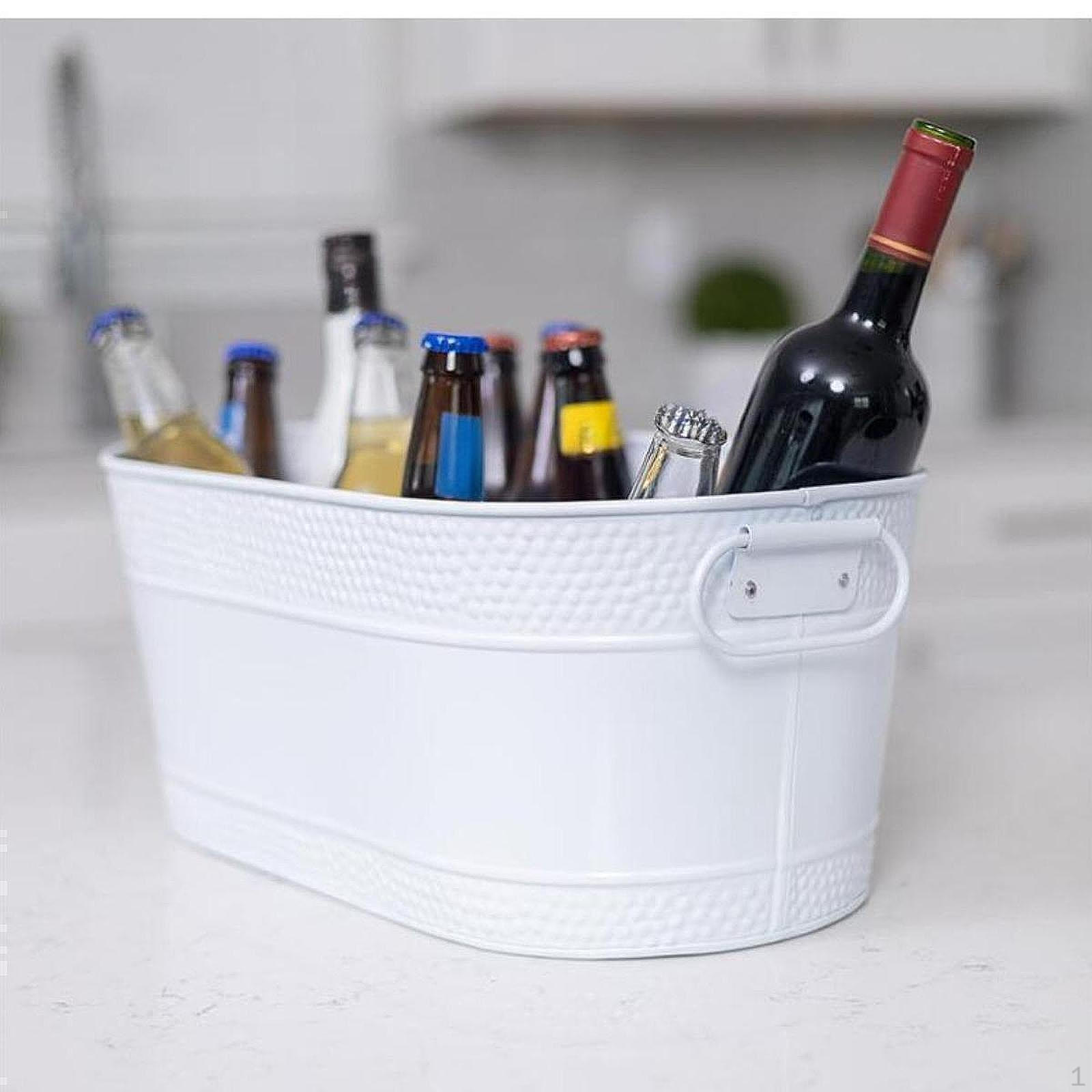 

Elegant Stainless Steel Beverage Tub for Wine And Beer Cooling білий