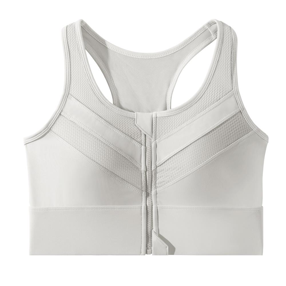 Plus Size Shockproof Zipper Sports Bra for High-Intensity Running and Yoga
