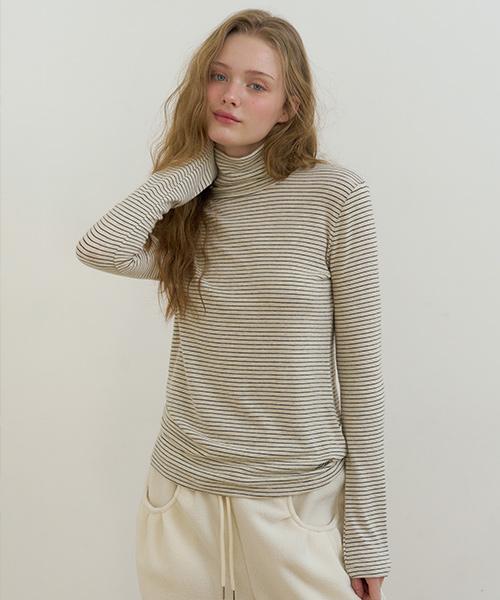 Diaeni Molly Stripe Turtle Neck Top