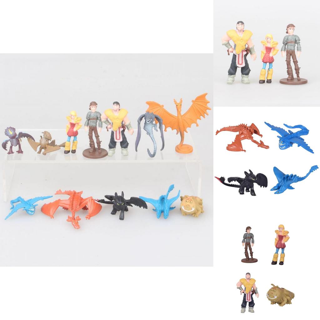 12 Pcs How To Train Your Dragon Action Figures Featuring Hiccup Astrid And Toothless Collection