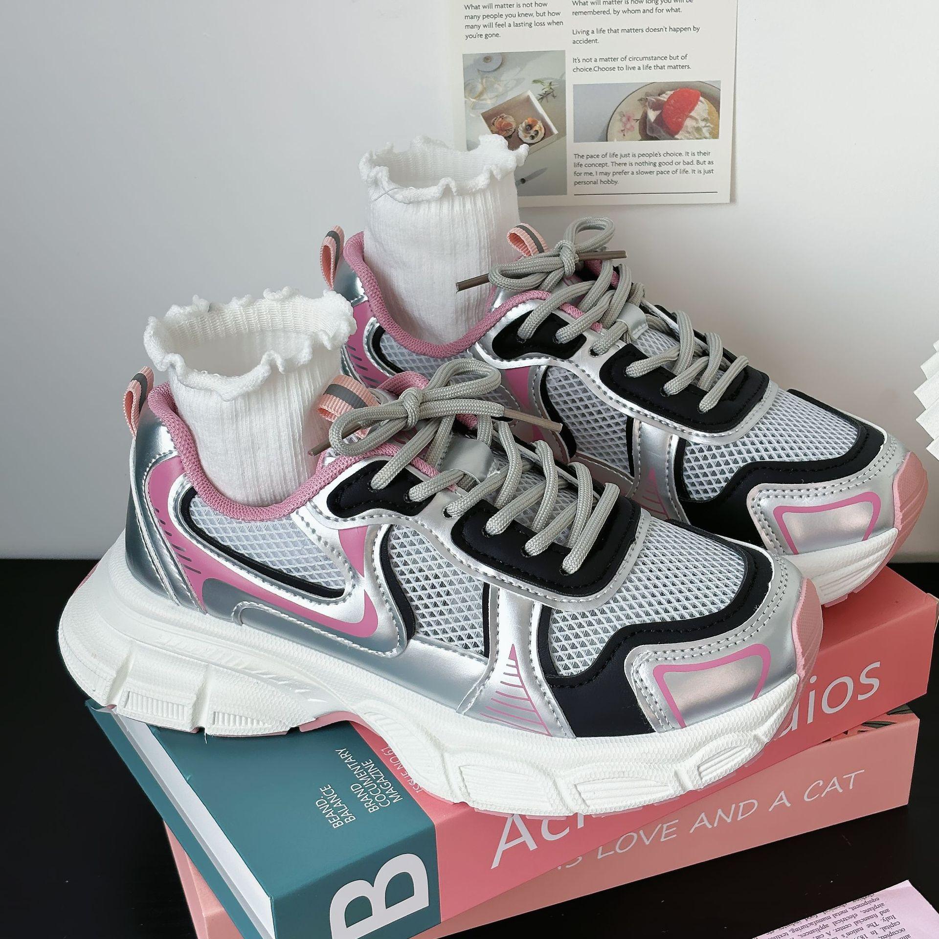 

Кроссовки папы для девочки 2025 весна-лето сетчатые дышащие спортивные повседневные туфли кампус тренд универсальные женские кроссовки для бега 35