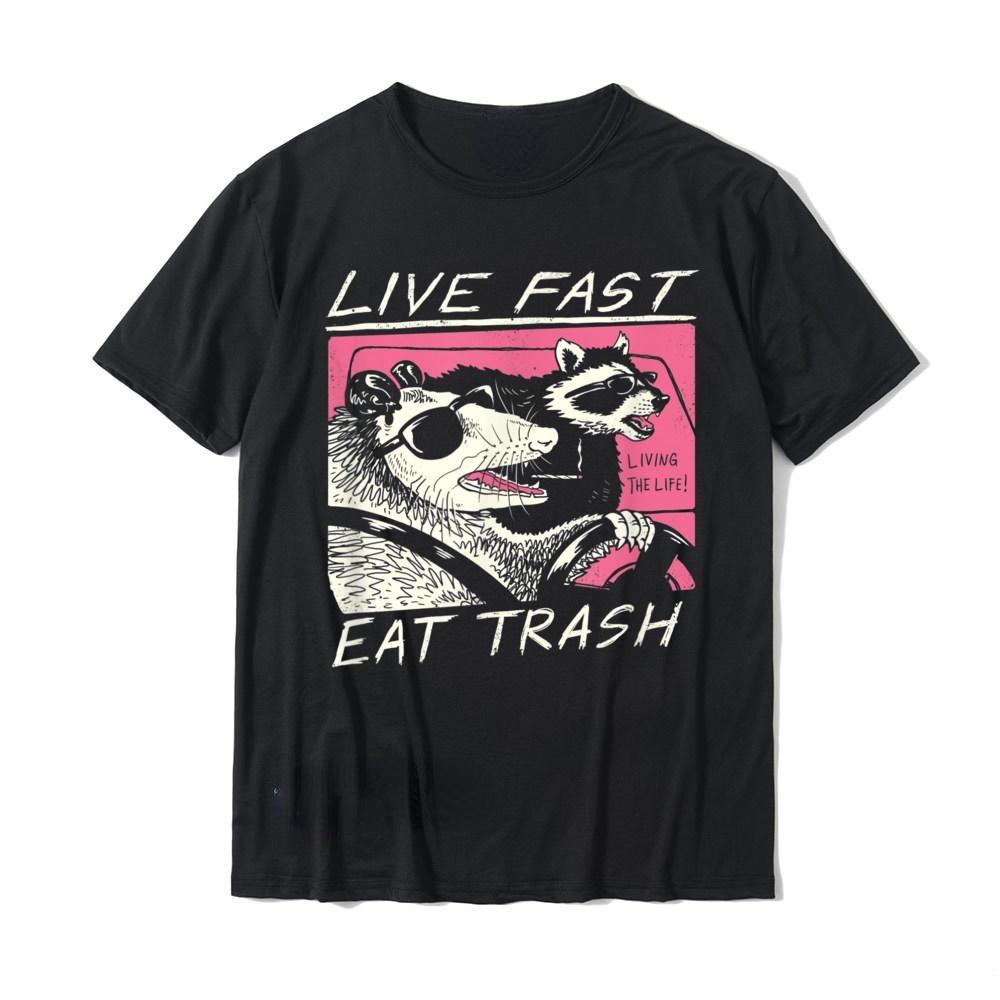 

Live Fast! Eat Trash! Man T Shirt Creative Design Graphic Tshirts Harajuku Hip-hop Oversized Tops Roupas Masculinas Camisetas 4XL