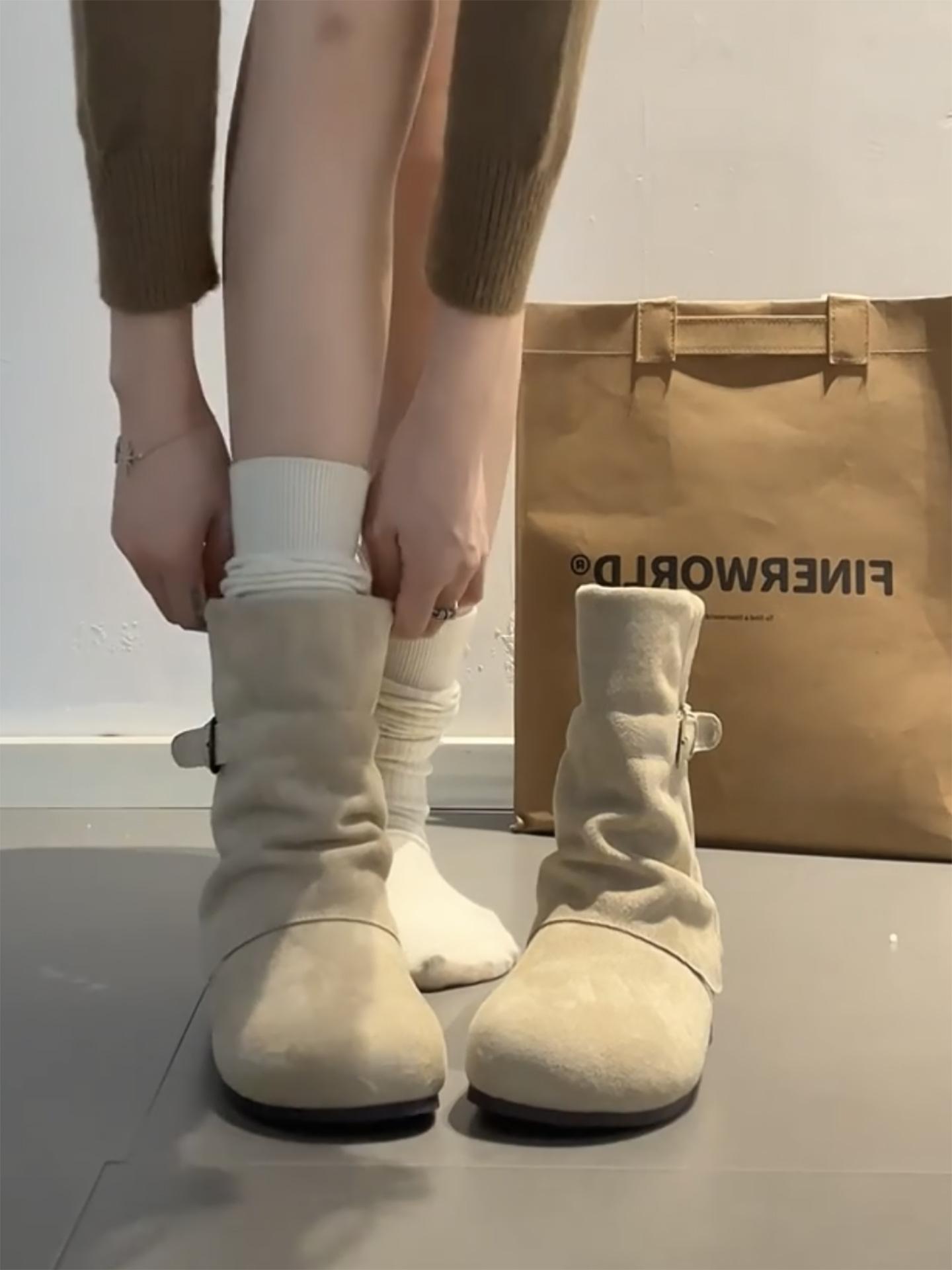 

Ретро универсальные ботинки на толстой подошве от Ran Ge для новой осени женские, сочетающиеся с юбками, демонстрируют стройность и рост, а короткие ботинки в тренде. 40 абрикосовый