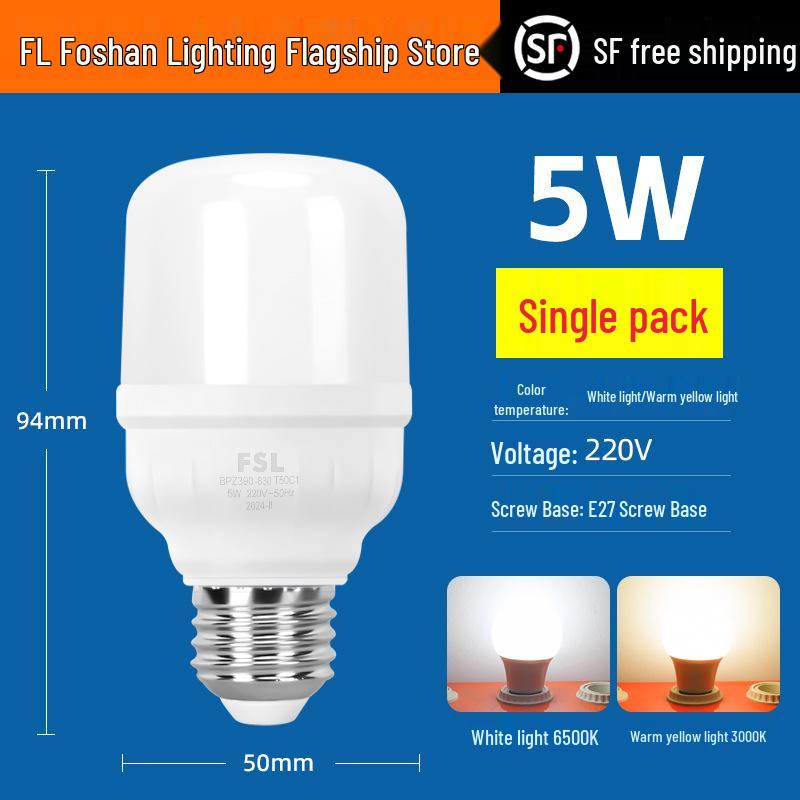Energie sparende LED-Glühbirne, E27-Schraubfassung, superhelles warmweißes Licht für die Heimbeleuchtung.