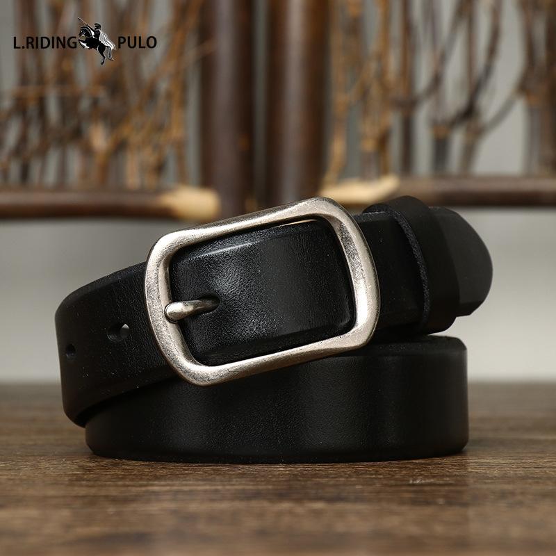 Koreanischer Modetrend Gürtel Herren und Damen Echtes Leder Oberste Schicht Rindsleder Schlichter Lässiger Vielseitiger Gürtel