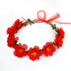 Flower Crown Headband For Women Girls Adjustable Floral Hair Wreath With Ribbon Boho Flower Headpiece Wedding Festival Party