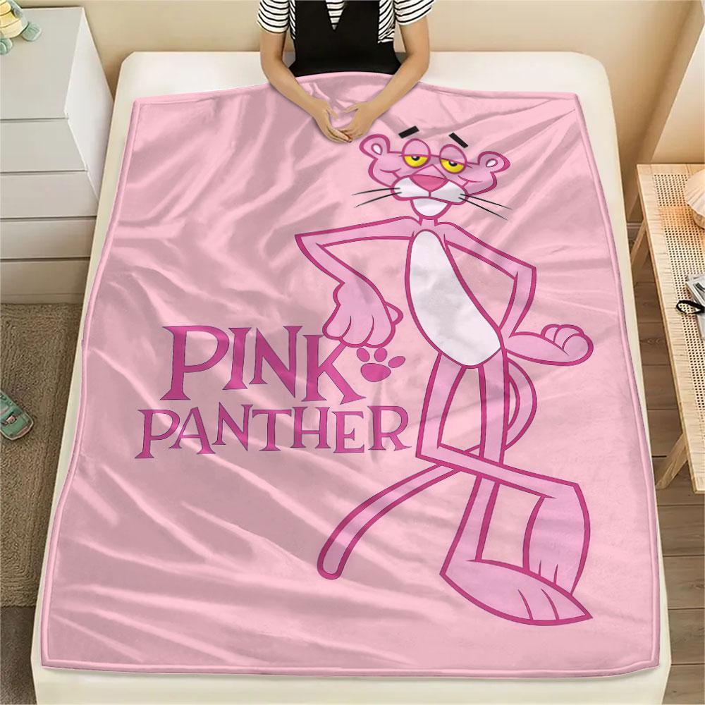 Pink Panther Printed Flannel Blanket, Soft Throw for Bedroom Sofa, Washable, Christmas Present, Great Gift.
